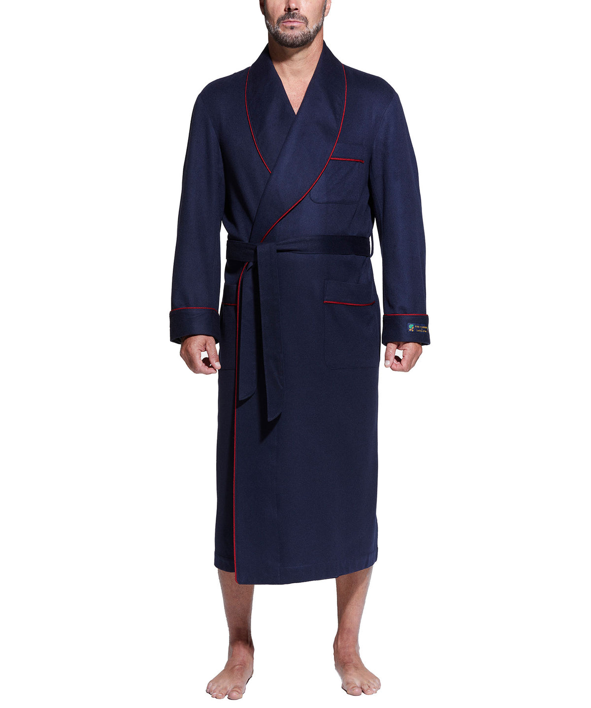 Westport Black Made-to-Order Customizable Cashmere Shawl Robe, Men's Big & Tall