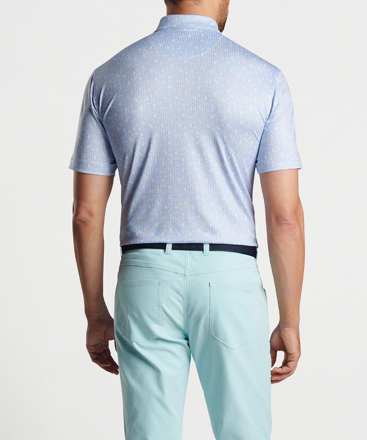Peter Millar Short Sleeve Raise The Bar Print Polo Knit Shirt, Men's Big & Tall