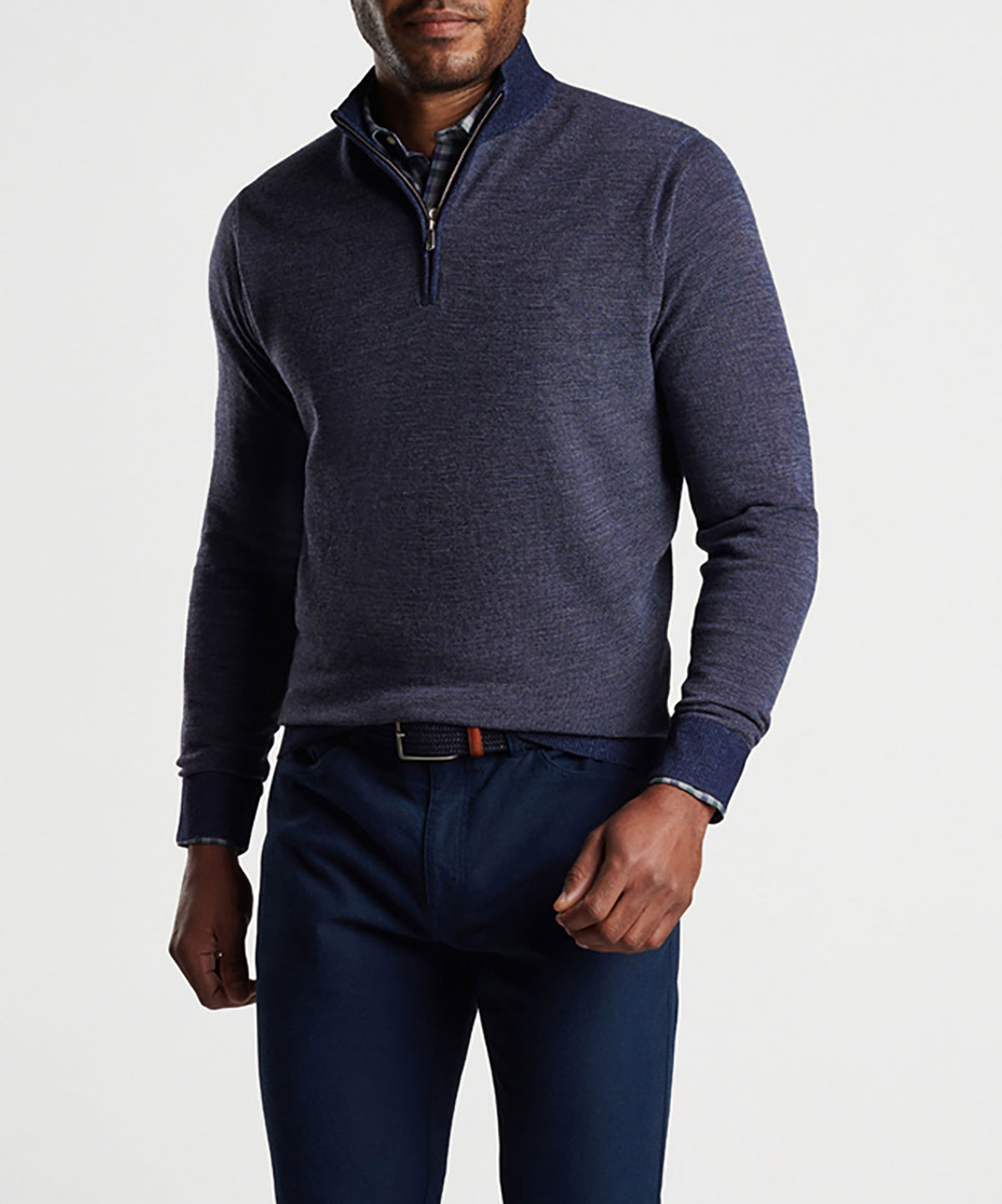 Peter Millar Breaker Birdseye Quarter-Zip Sweater, Big & Tall