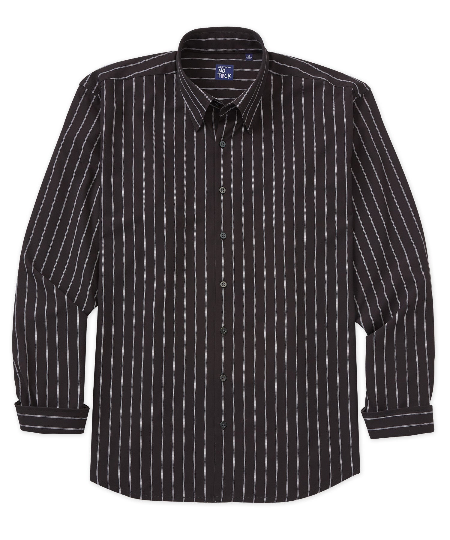 Westport No-Tuck Long Sleeve Big Stripe Performance Sport Shirt, Men's Big & Tall