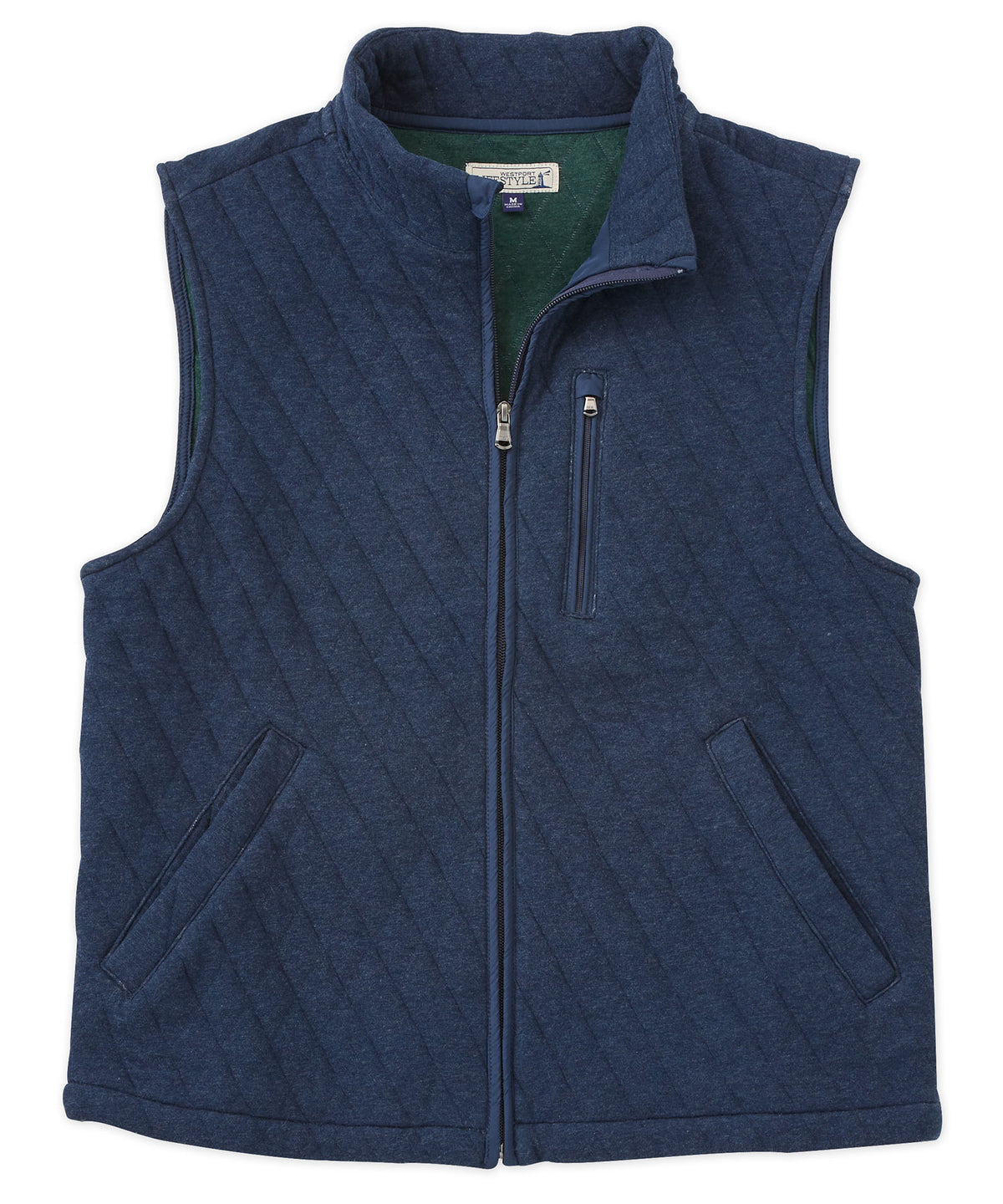 Westport Lifestyle Full Zip Quilted Knit Vest, Men's Big & Tall