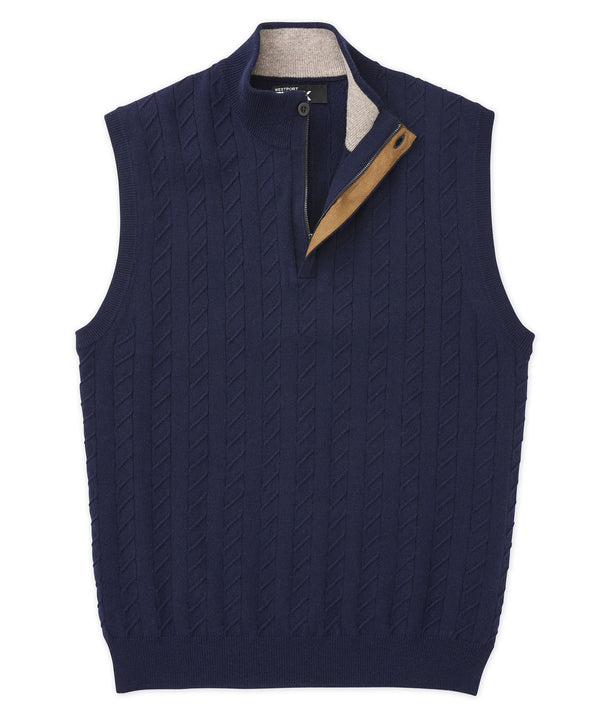 Westport Black Cashmere Blend Cable Vest Westport Big & Tall