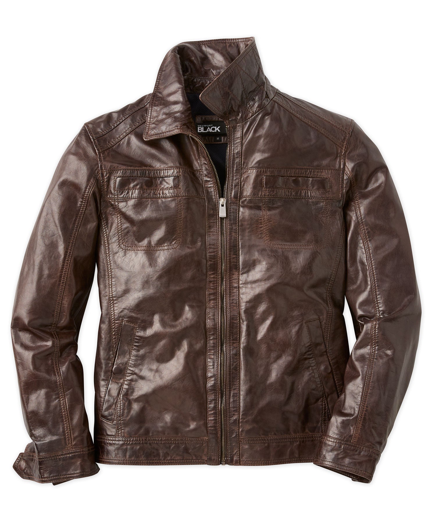 Westport Black Premium Leather Jacket, Men's Big & Tall