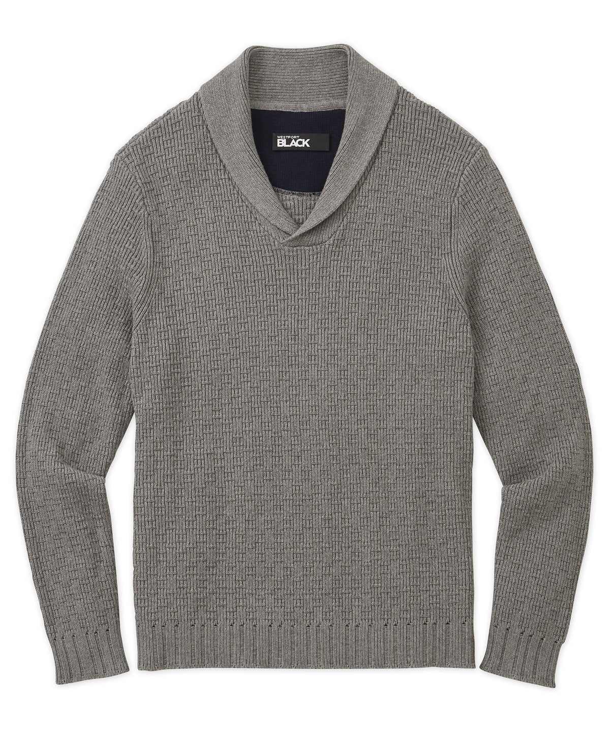 Westport Black Shawl Collar Sweater, Big & Tall