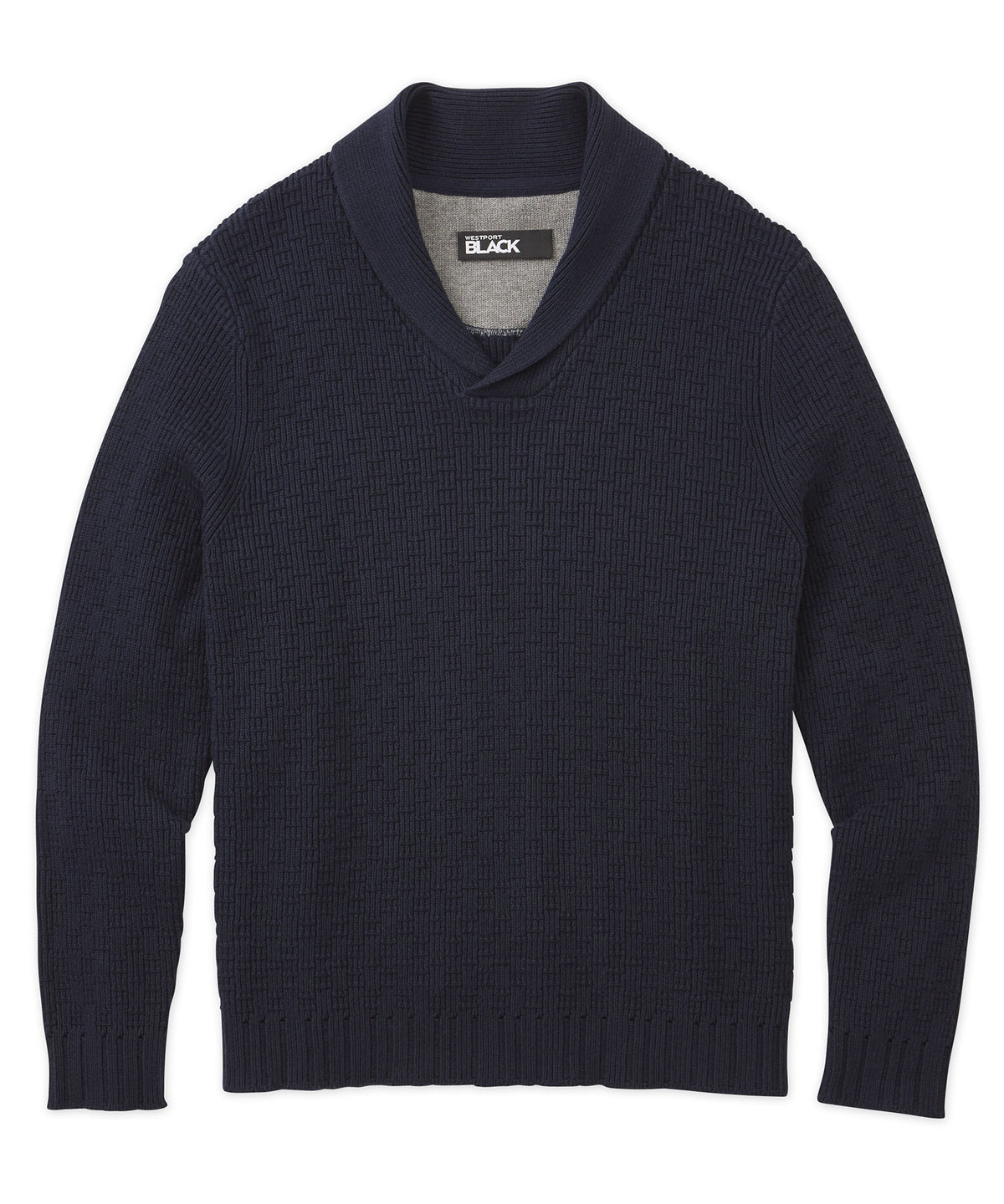 Westport Black Shawl Collar Sweater, Men's Big & Tall
