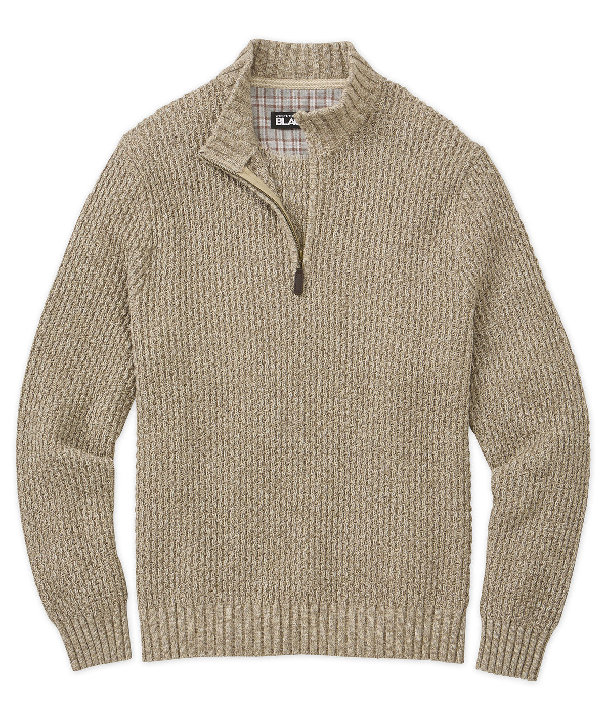 Westport Black Tri Color Quarter-Zip Sweater, Men's Big & Tall