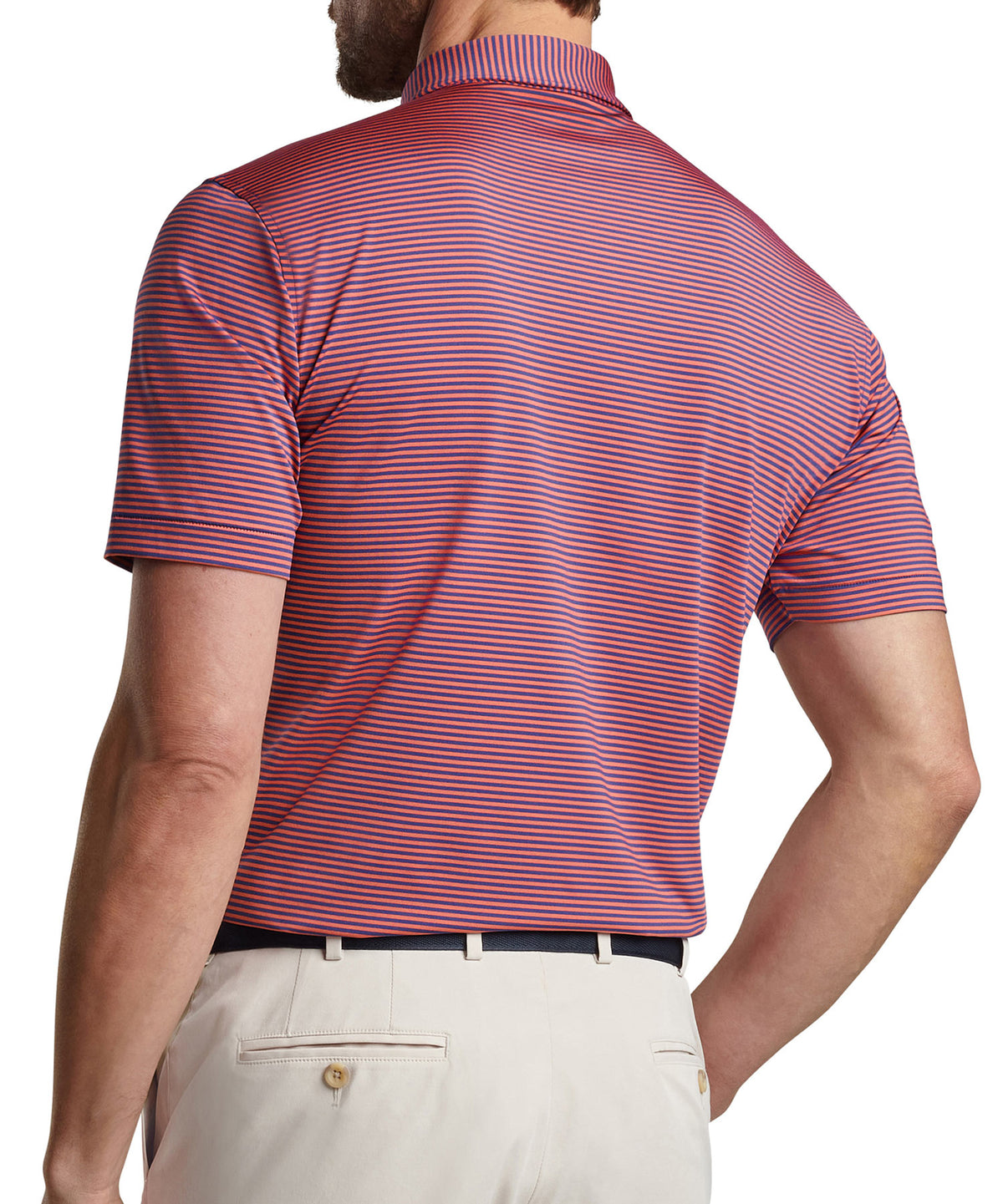 Peter Millar Short Sleeve Hales Stripe Polo Knit Shirt, Men's Big & Tall