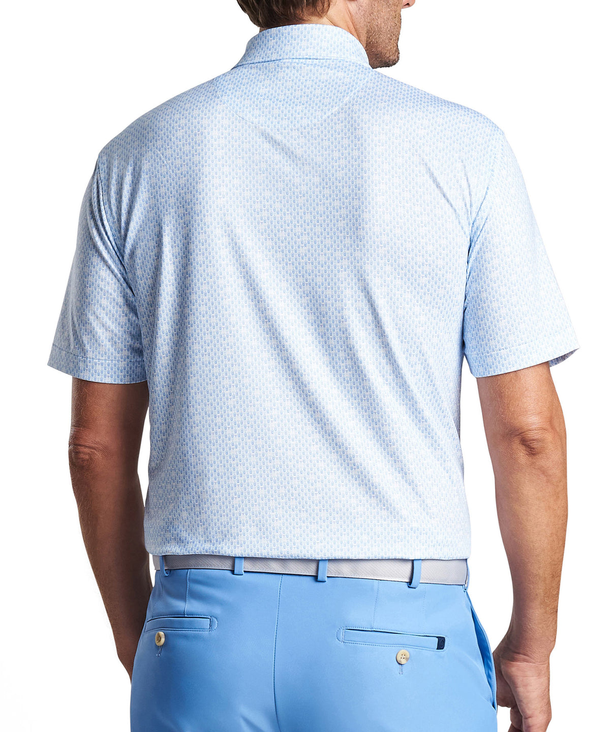 Peter Millar Short Sleeve Corkscrew Print Polo Knit Shirt, Men's Big & Tall
