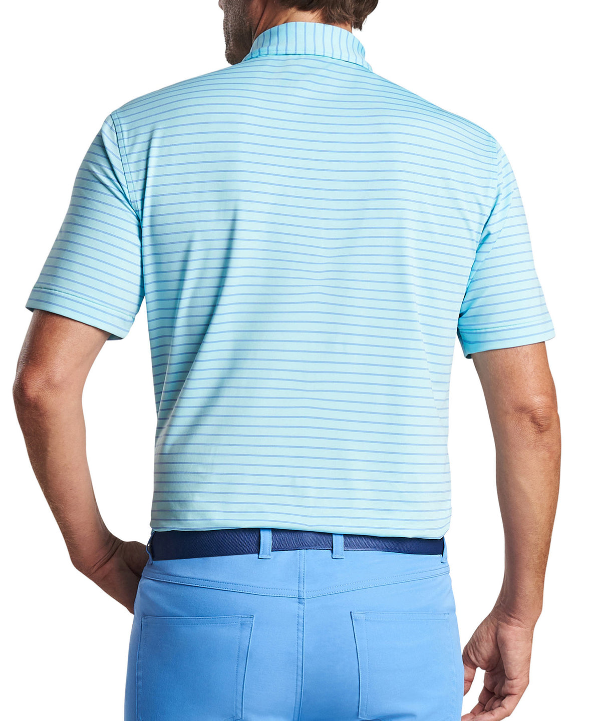 Peter Millar Short Sleeve Drum Stripe Polo Knit Shirt, Men's Big & Tall