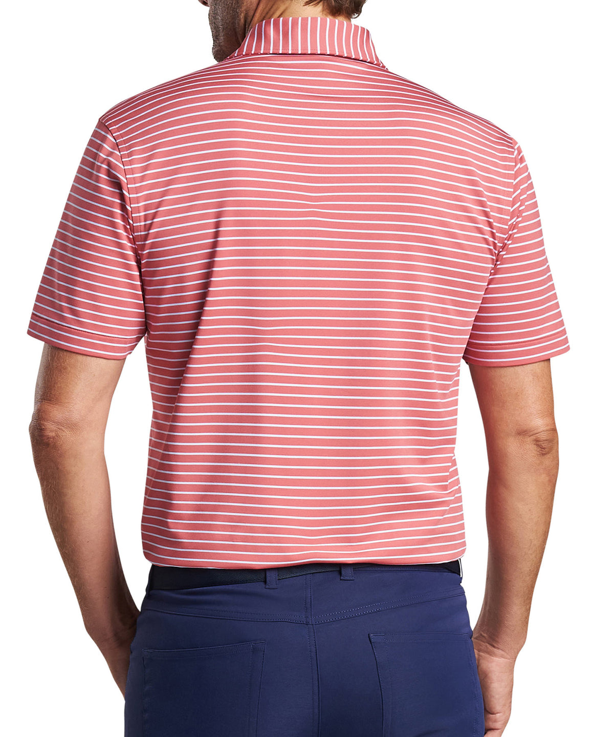 Peter Millar Short Sleeve Drum Stripe Polo Knit Shirt, Big & Tall