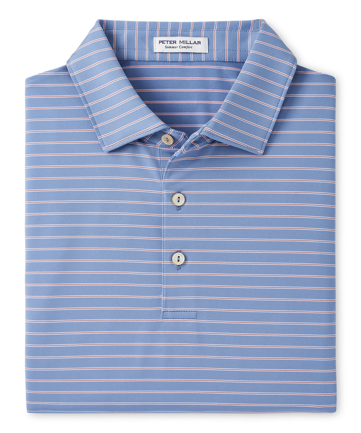 Peter Millar Short Sleeve Drum Stripe Polo Knit Shirt, Men's Big & Tall