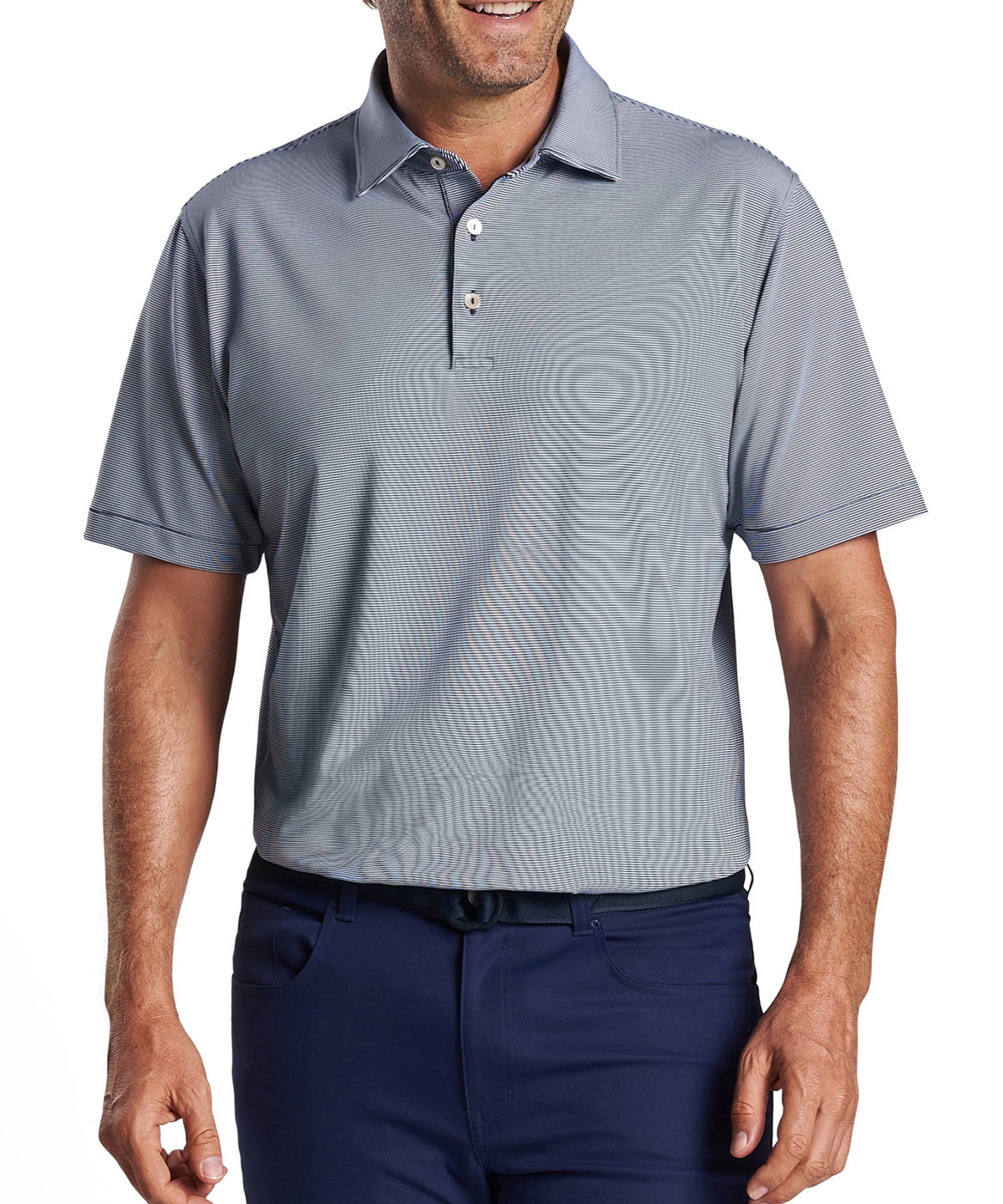 Peter Millar Short Sleeve Jubilee Stripe Polo Knit Shirt, Big & Tall