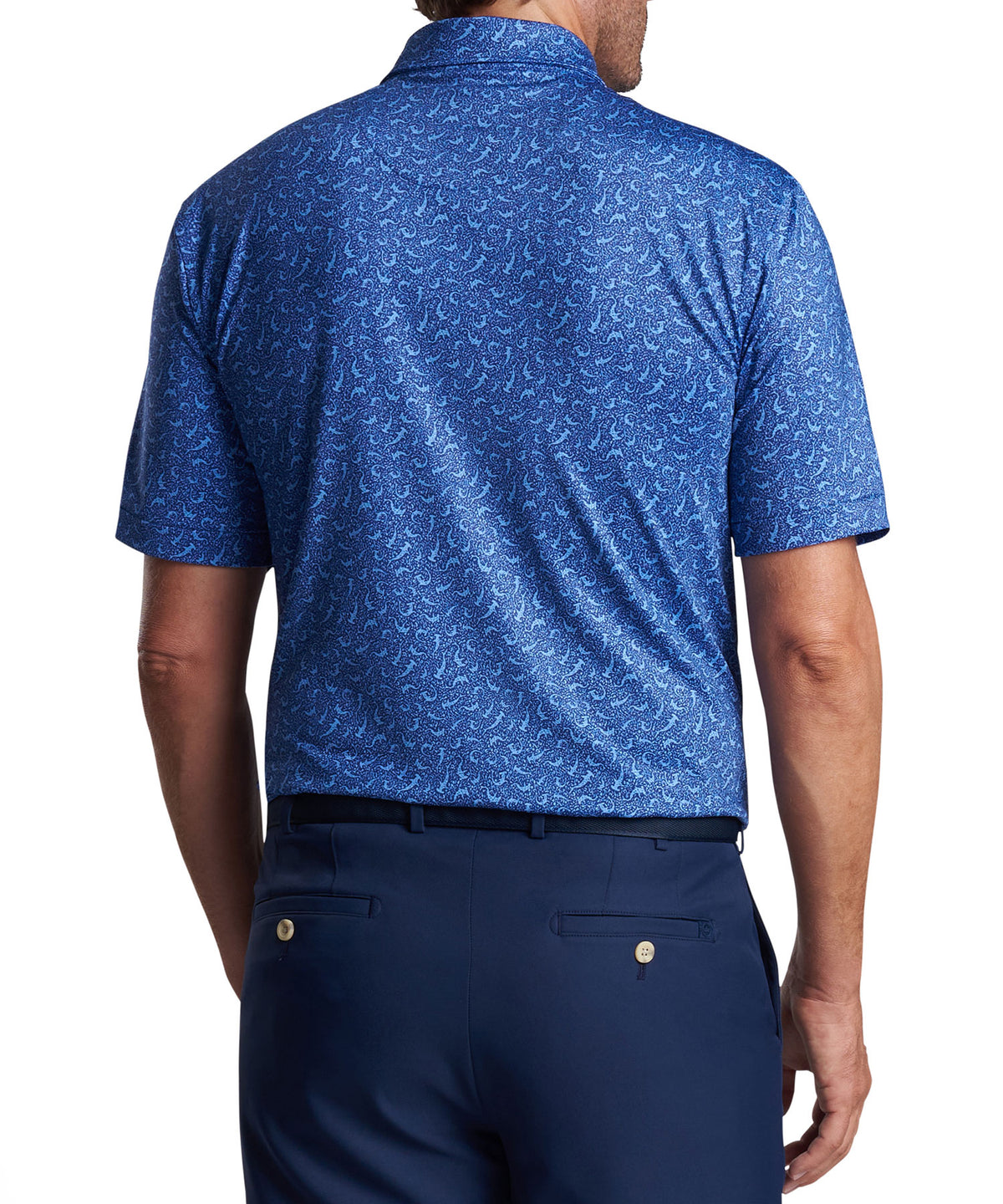 Peter Millar Short Sleeve Hammertime Print Polo Knit Shirt, Big & Tall