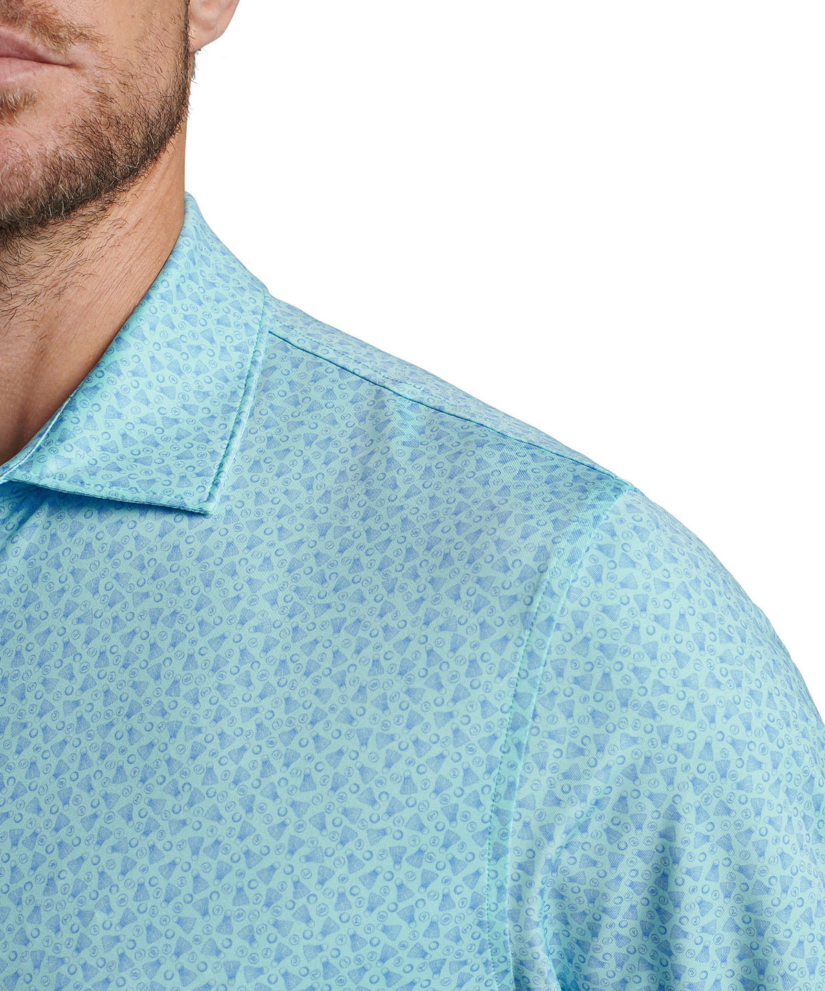 Peter Millar Short Sleeve Birdie Time Print Polo Knit Shirt, Men's Big & Tall