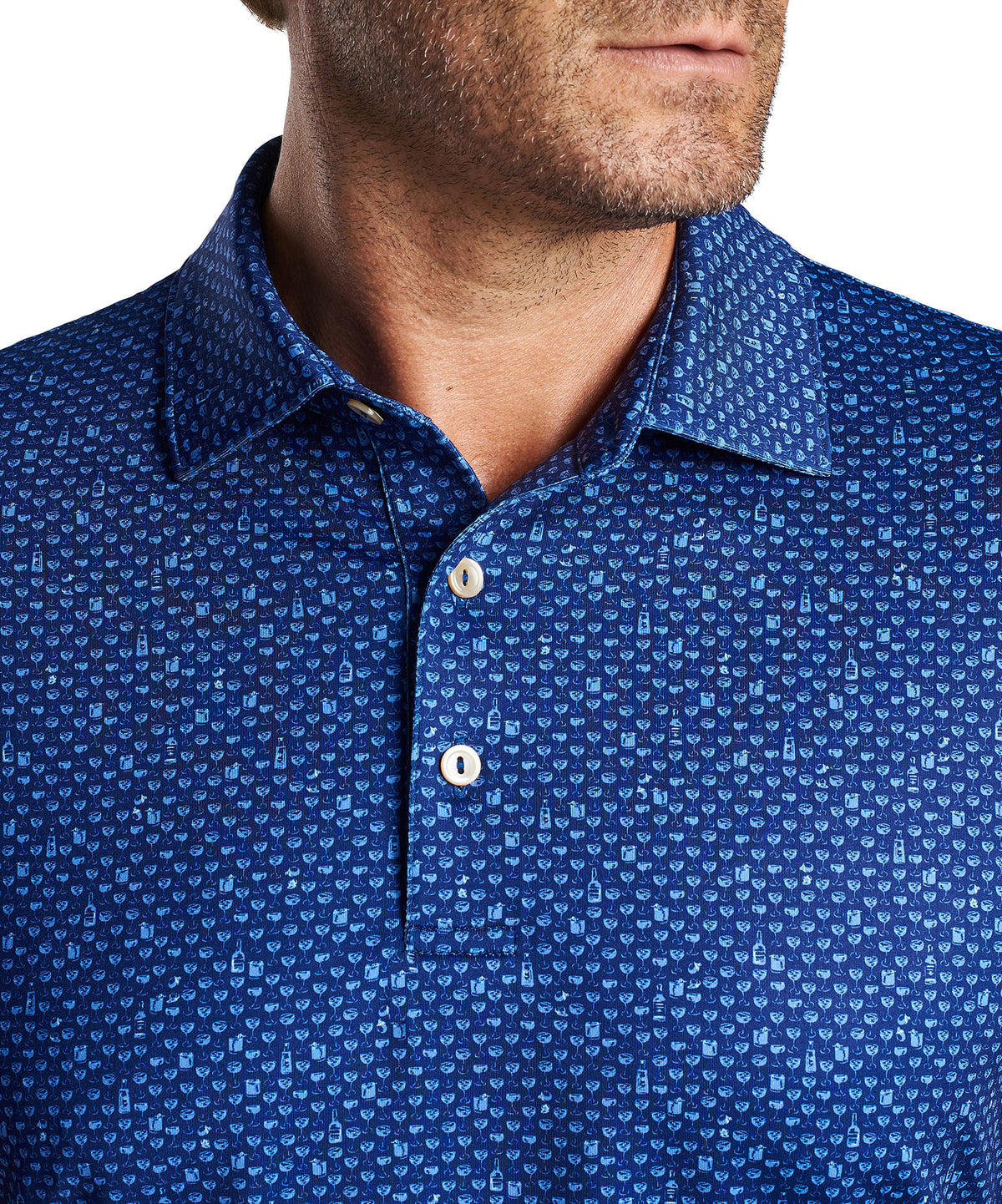 Peter Millar Short Sleeve Whiskey Print Polo Knit Shirt, Big & Tall
