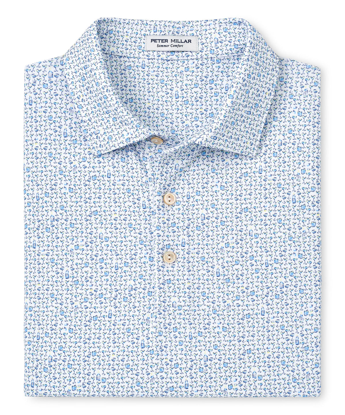 Peter Millar Short Sleeve Whiskey Print Polo Knit Shirt, Men's Big & Tall