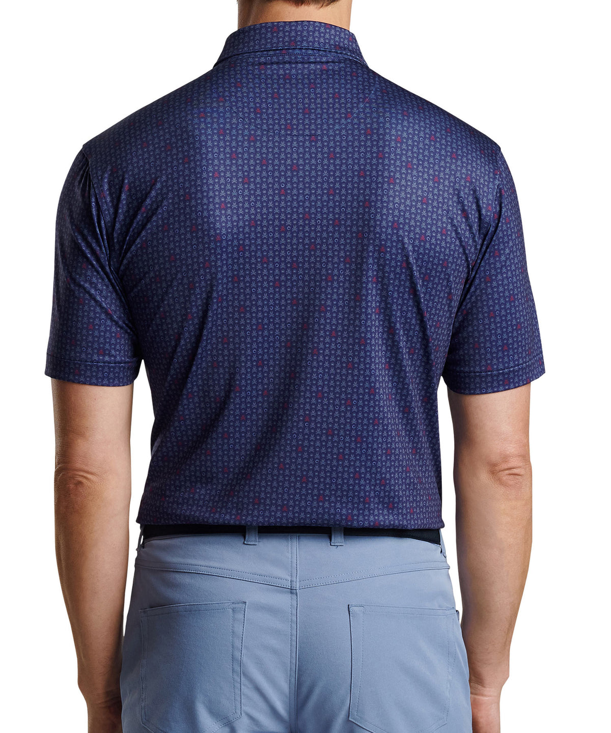 Peter Millar Short Sleeve Skull Print Polo Knit Shirt, Big & Tall