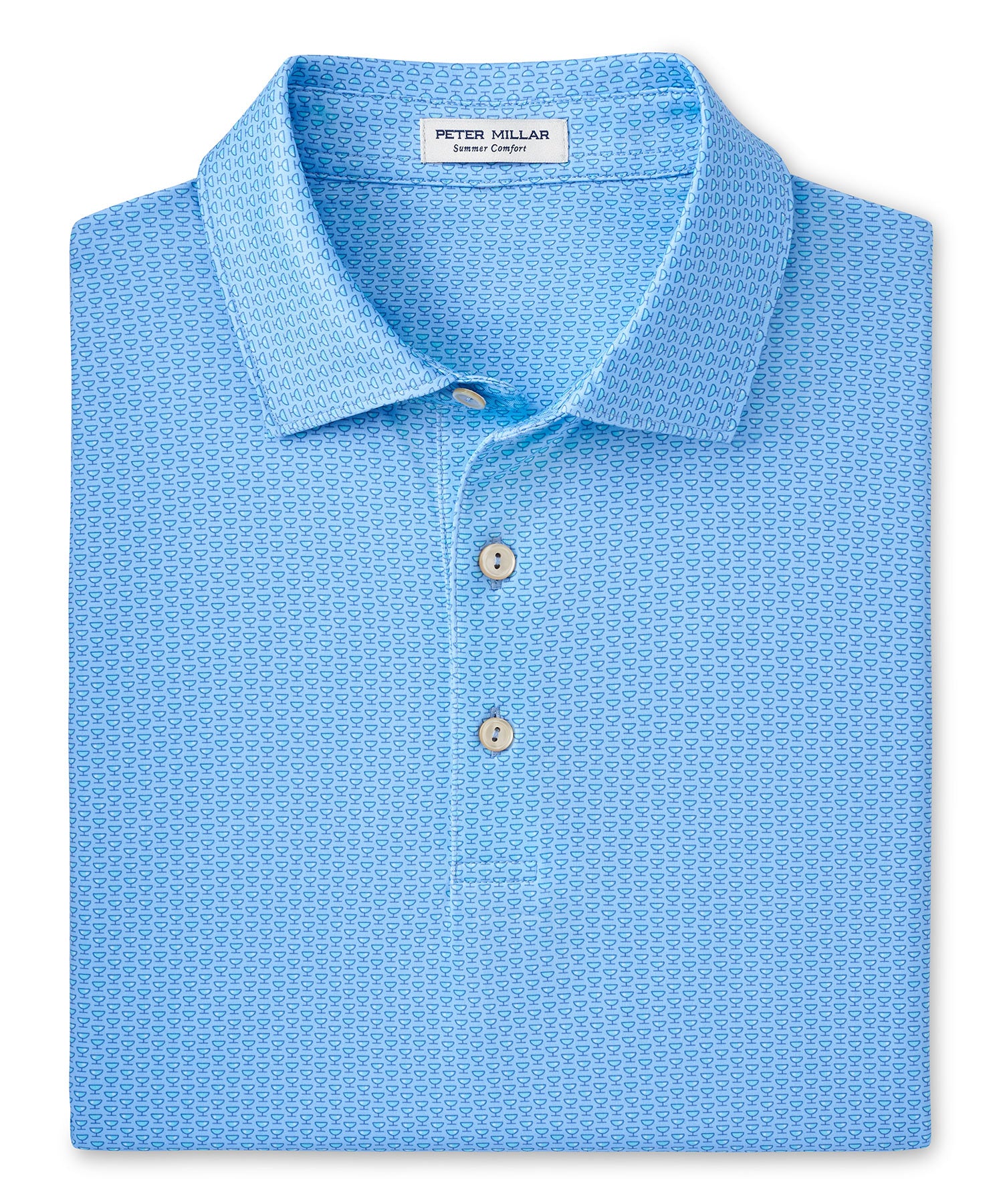 Peter Millar Short Sleeve Neat Print Polo Knit Shirt, Men's Big & Tall