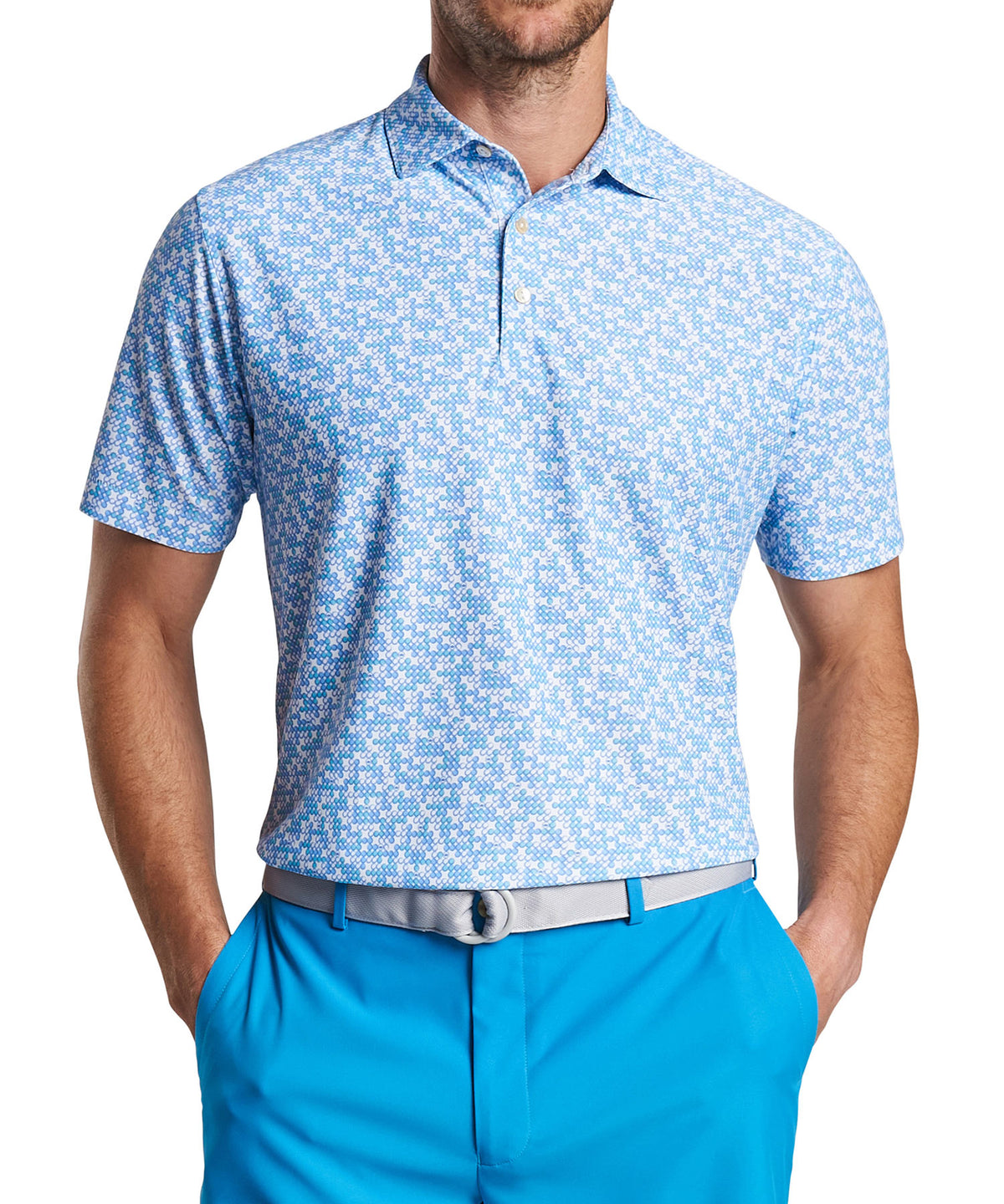 Peter Millar Short Sleeve Game Over Print Polo Knit Shirt, Big & Tall