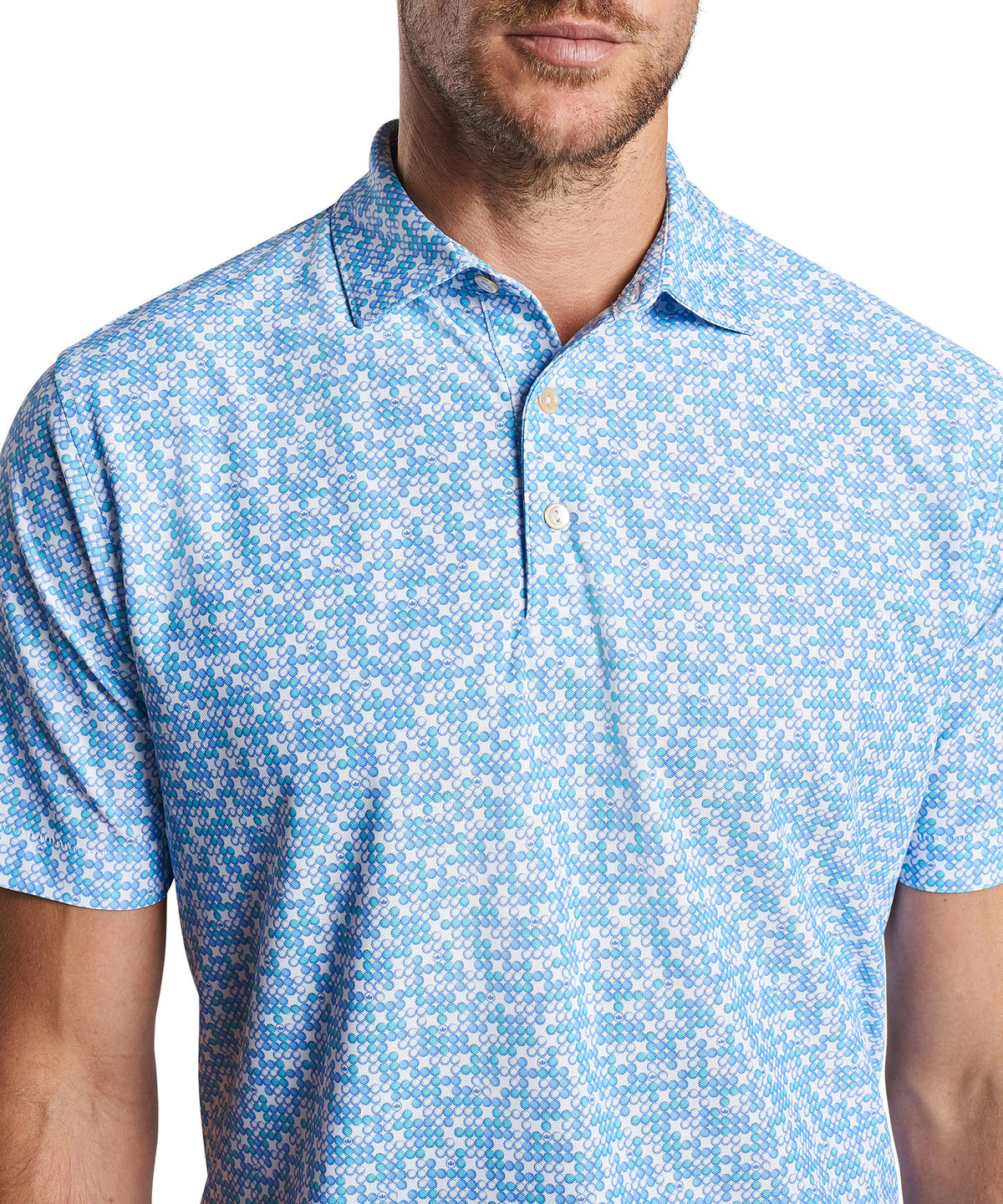 Peter Millar Short Sleeve Game Over Print Polo Knit Shirt, Big & Tall
