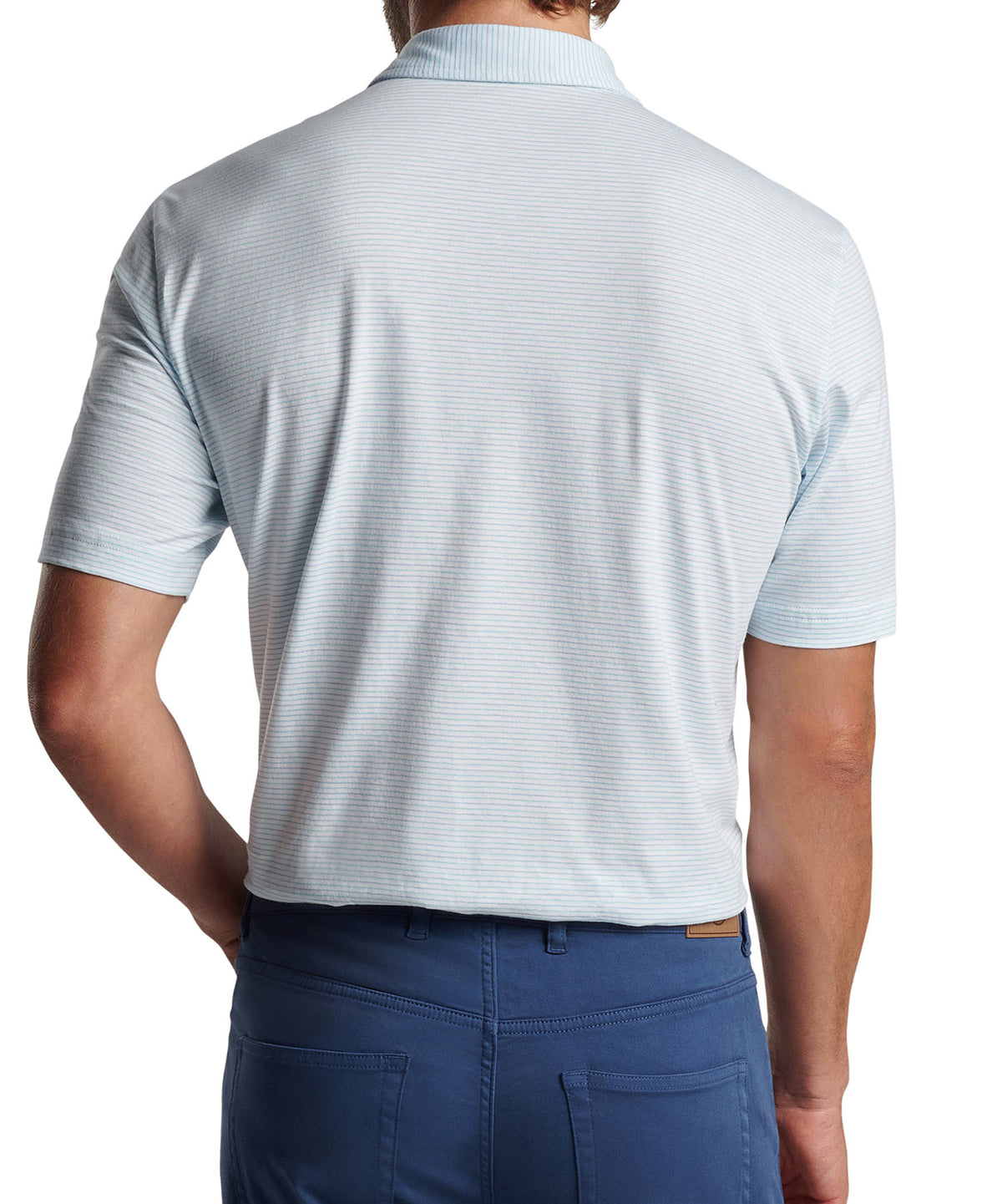 Peter Millar Short Sleeve Pilot Mill Stripe Polo Knit Shirt, Big & Tall