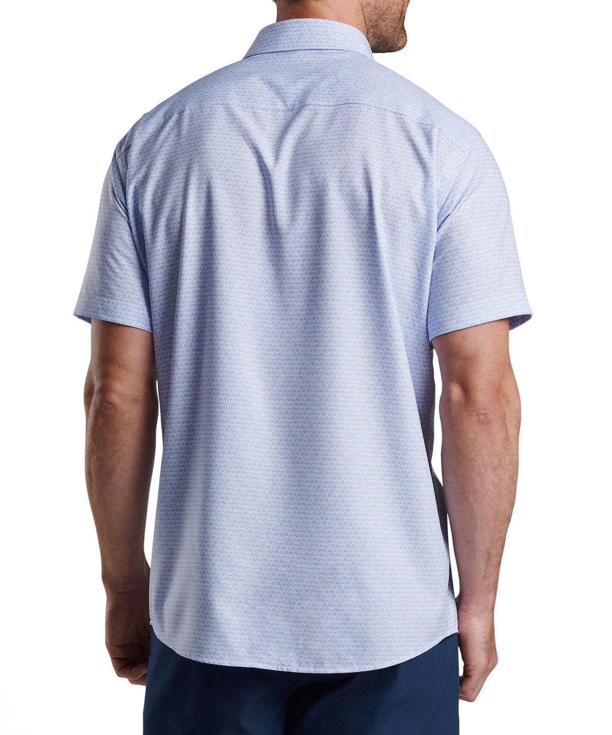 Peter Millar Wine Print Short Sleeve Spread Collar Sport Shirt, Big & Tall