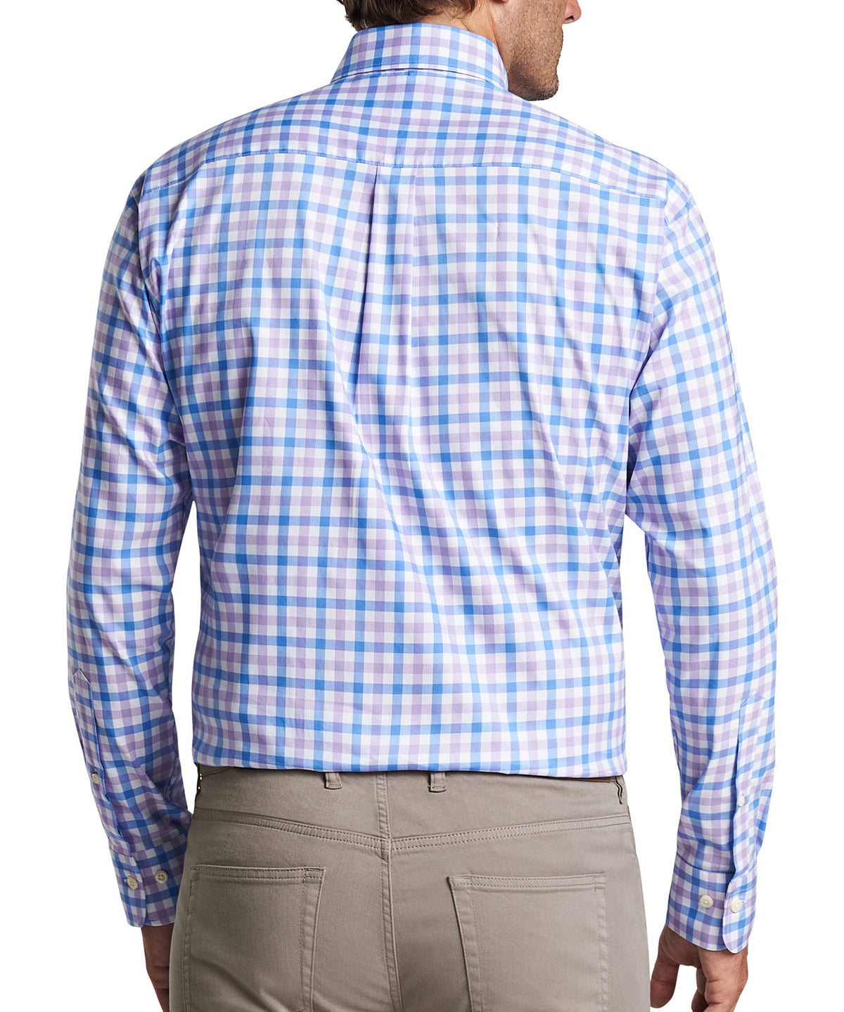 Peter Millar Long Sleeve Castine Button-Down Collar Patterned Sport Shirt, Men's Big & Tall