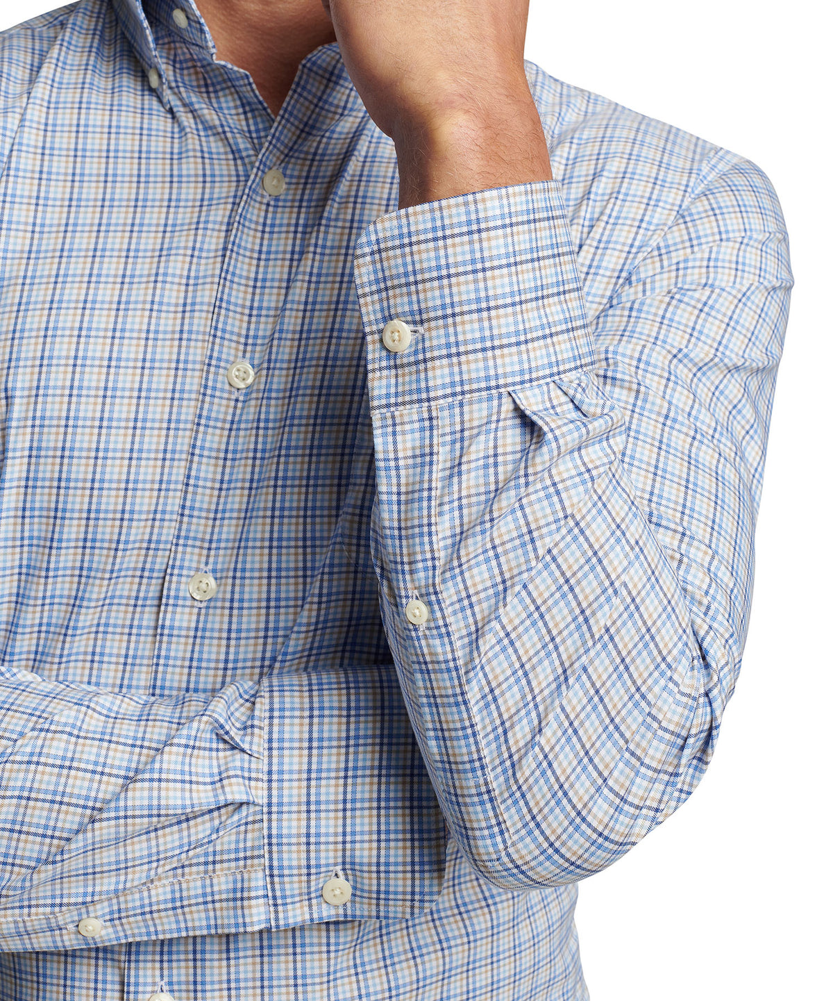 Peter Millar Long Sleeve Cutler Button-Down Collar Patterned Sport Shirt, Big & Tall