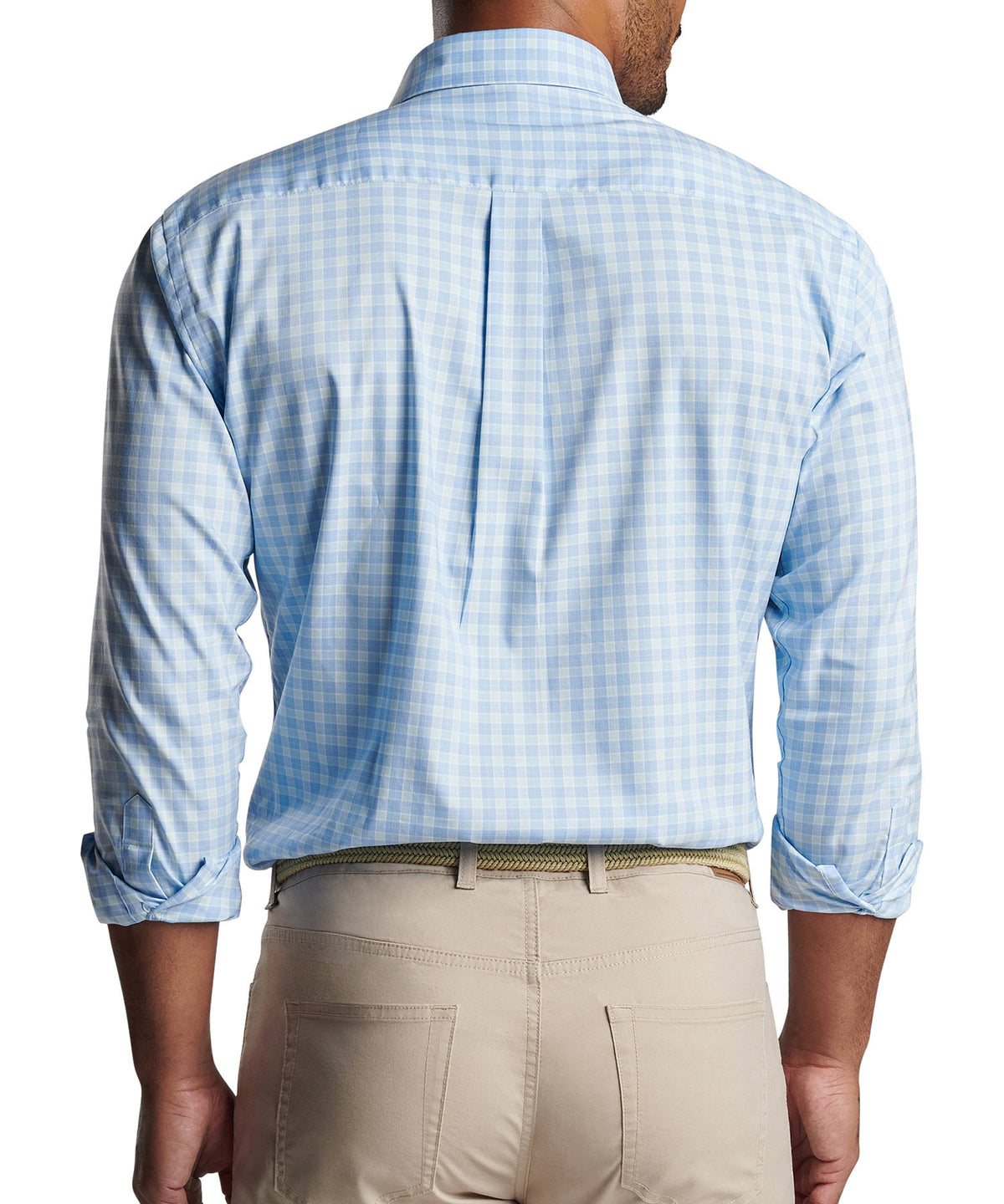 Peter Millar Long Sleeve Bethel Button-Down Collar Patterned Sport Shirt, Men's Big & Tall