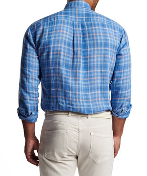 Peter Millar Long Sleeve 'Ashore' Linen Sport Shirt