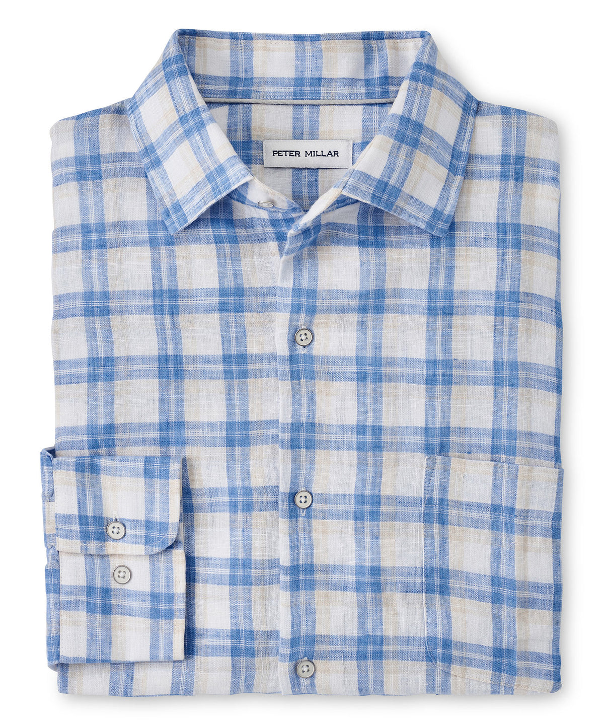 Peter Millar Long Sleeve 'Edisto' Linen Sport Shirt, Big & Tall