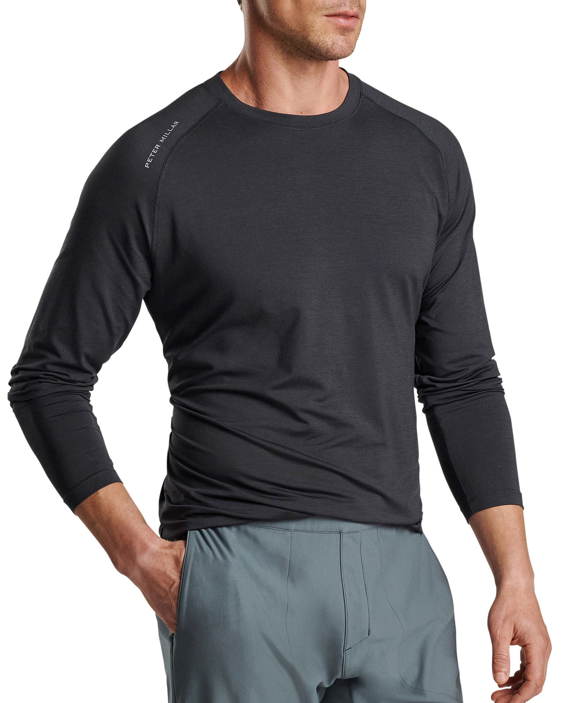 Peter Millar Long Sleeve Aurora Stretch Performance T-Shirt, Men's Big & Tall