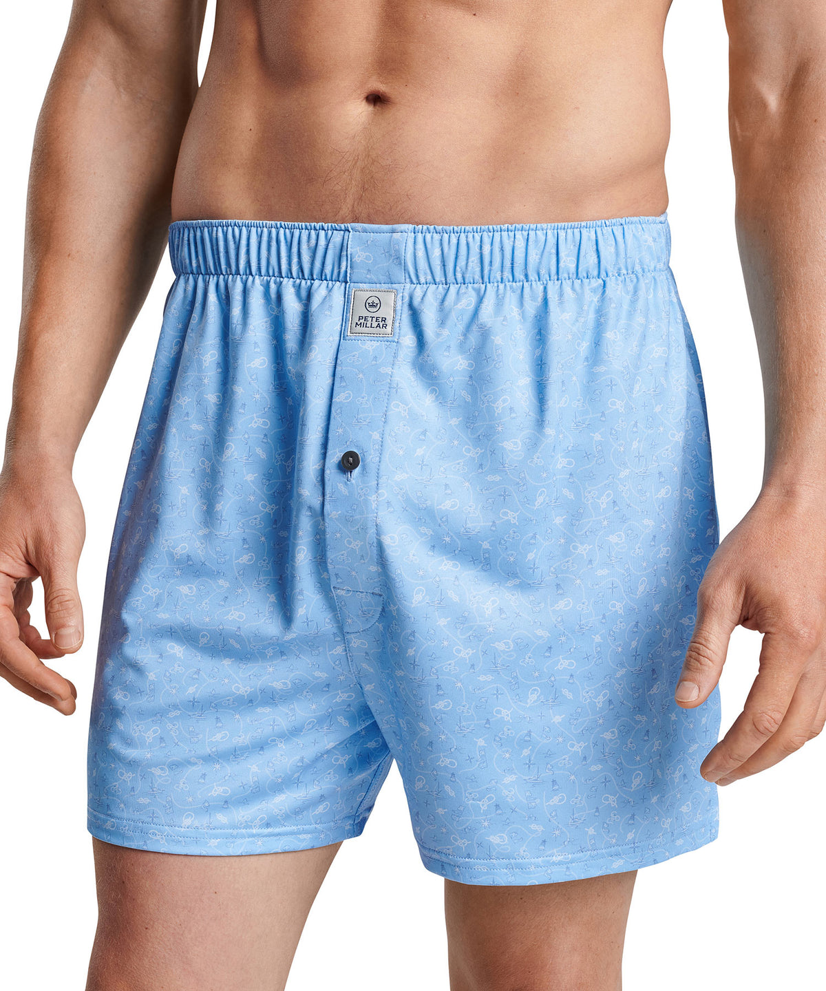 Peter Millar Nautical Print Boxer Short Underwear, Men's Big & Tall