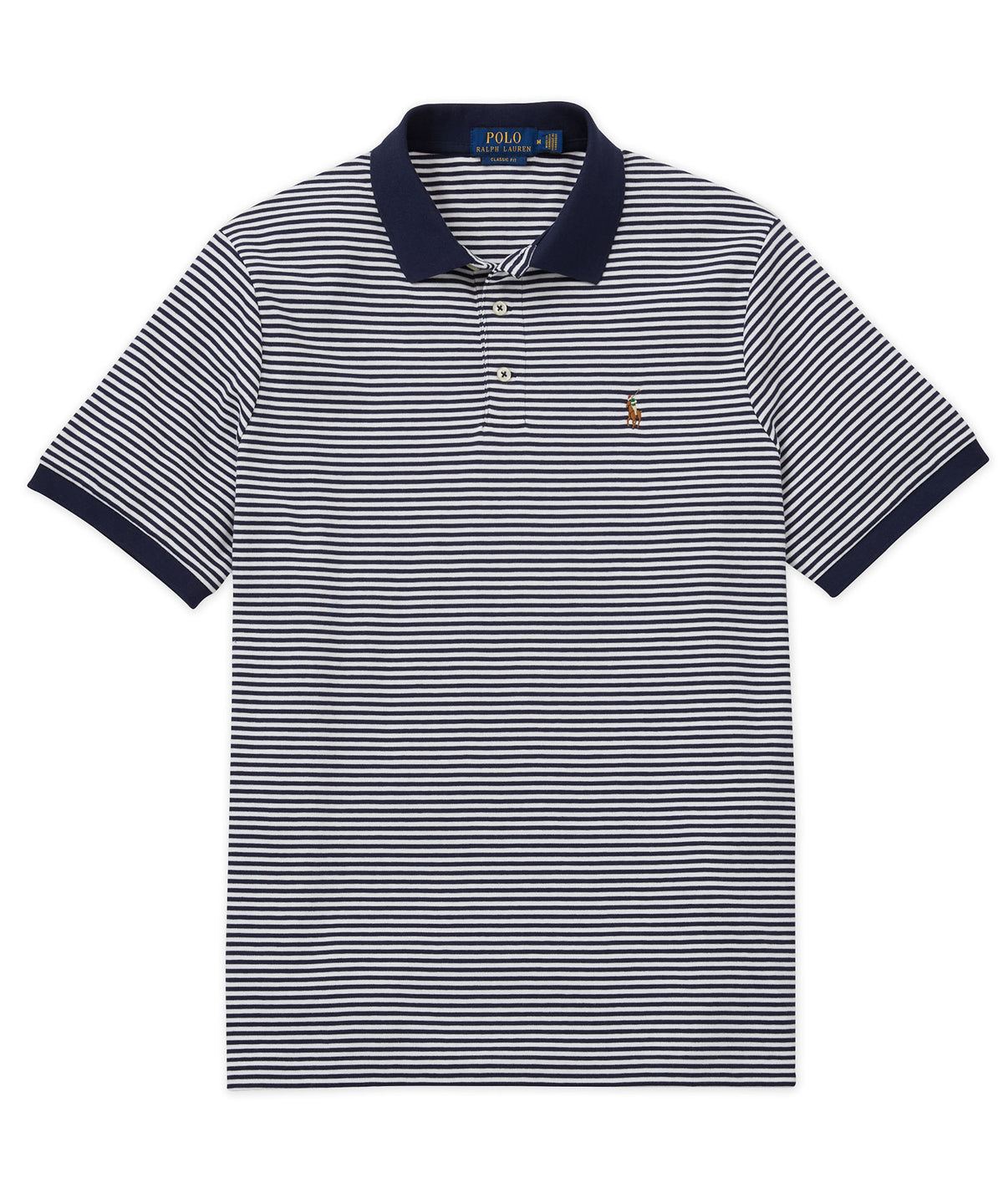 Polo Ralph Lauren Short Sleeve Soft Touch Cotton Stripe Polo Knit Shirt, Men's Big & Tall