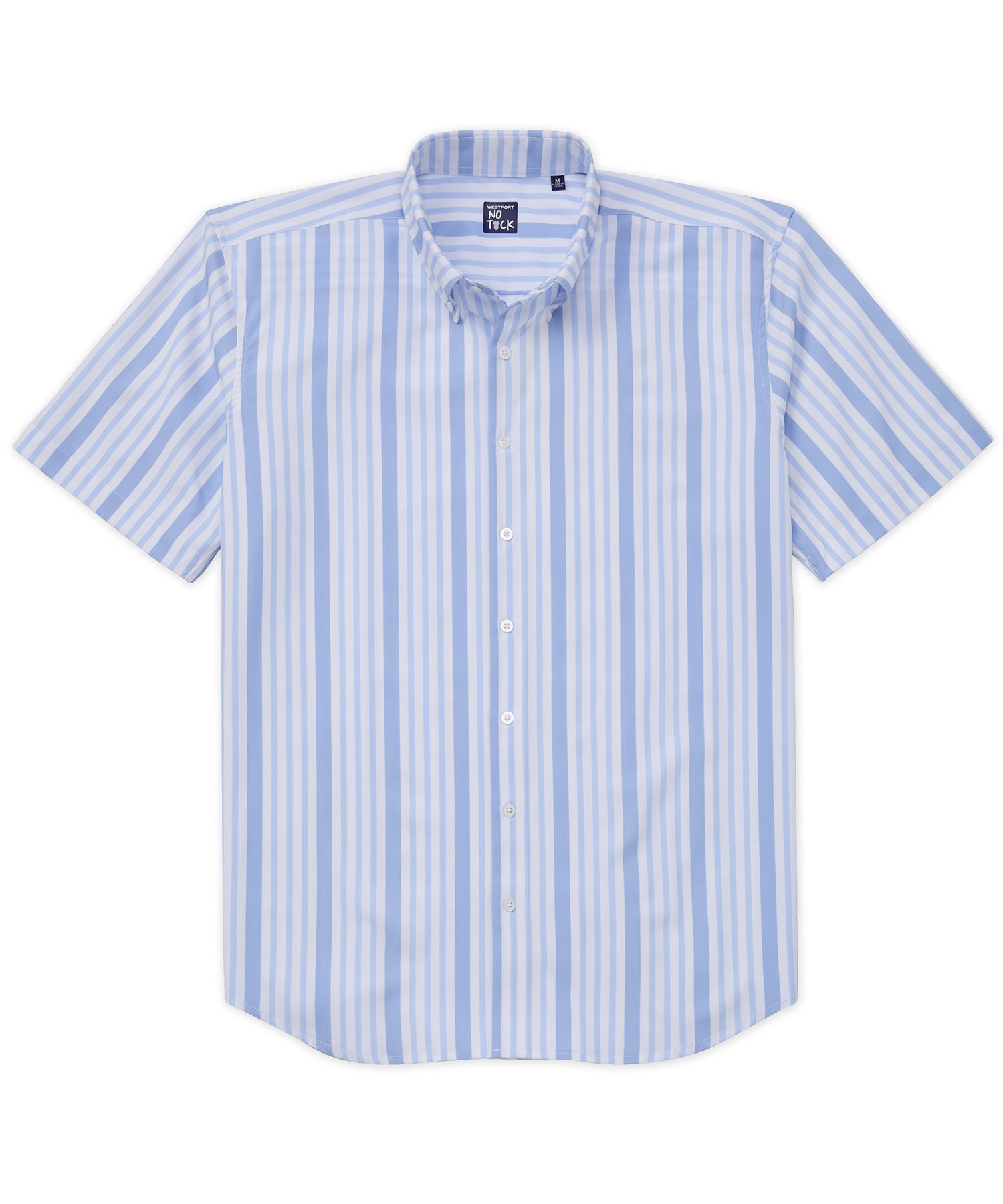 Westport No-Tuck Short Sleeve 'Thick & Thin' Multi Stripe Print Sport Shirt, Men's Big & Tall