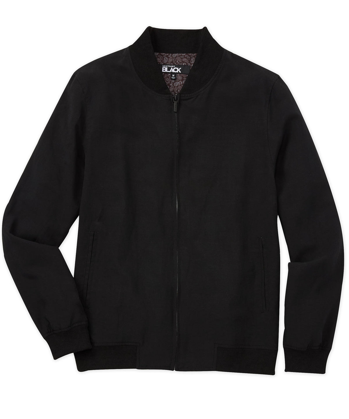 Westport Black Stretch Cotton Blouson Jacket, Big & Tall