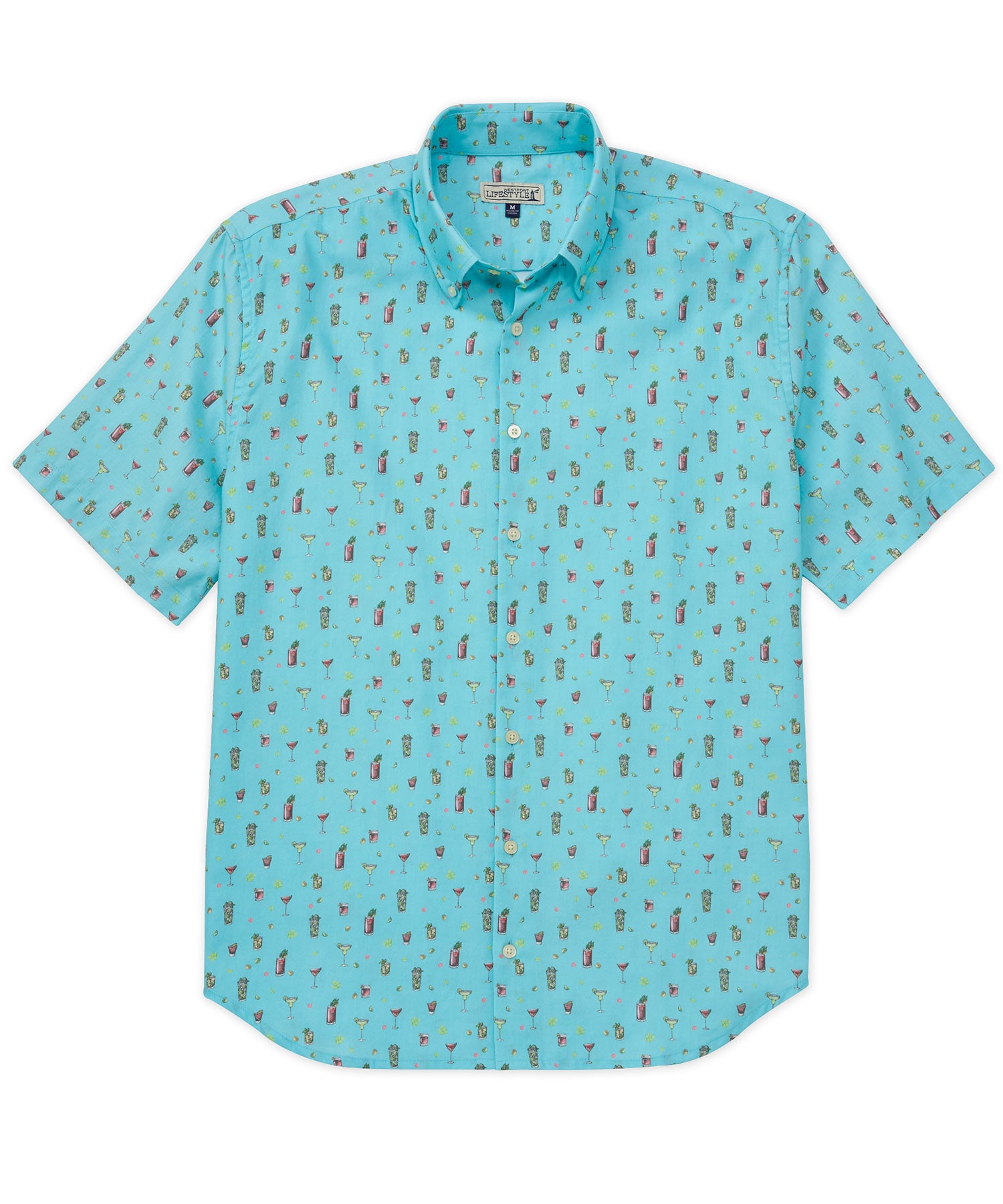 Westport Lifestyle Short Sleeve Cocktail Print Sport Shirt, Men's Big & Tall