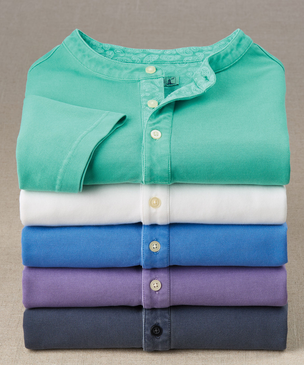 Westport Lifestyle Short Sleeve Garment Dyed Pique Henley Knit Shirt, Men's Big & Tall
