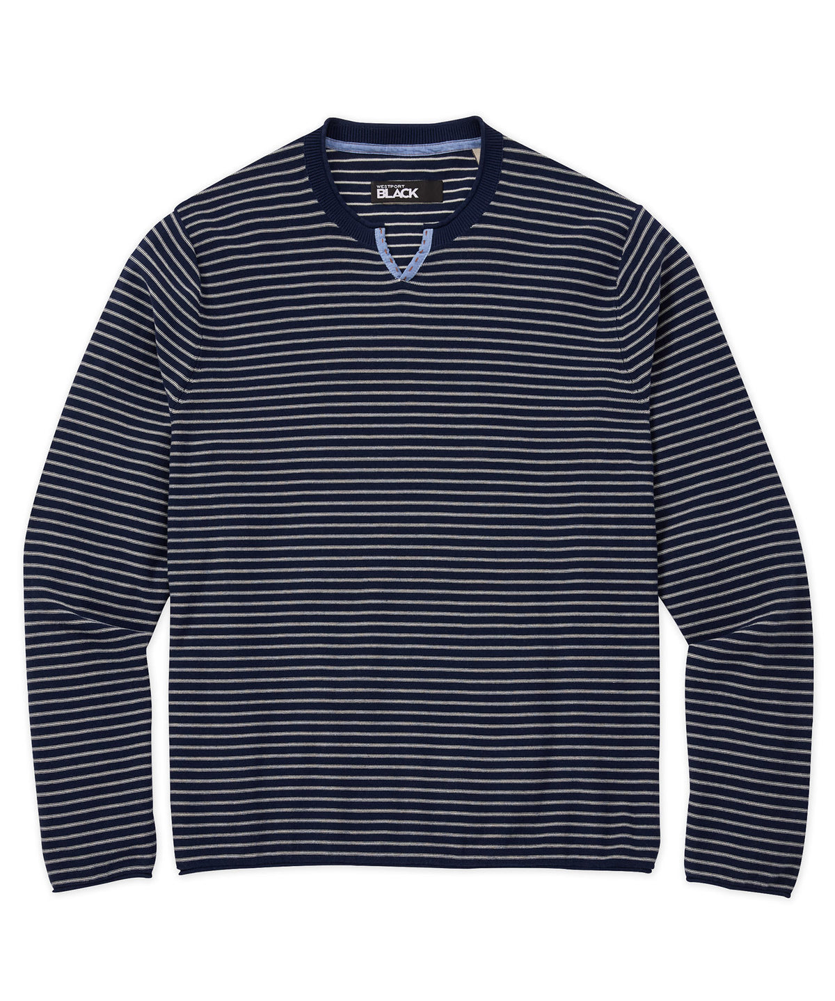 Westport Black Stripe Long Sleeve Sweater, Men's Big & Tall