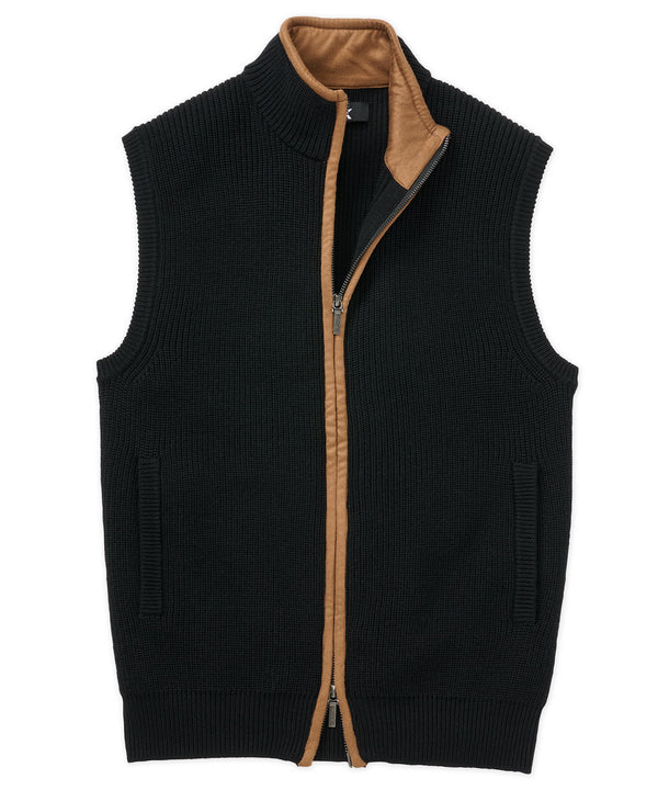 Westport Black Big & Tall Mystic Merino Wool Full Zip Vest