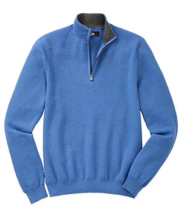 Westport Lifestyle Big & Tall Cotton/Cashmere Quarter Zip Sweater