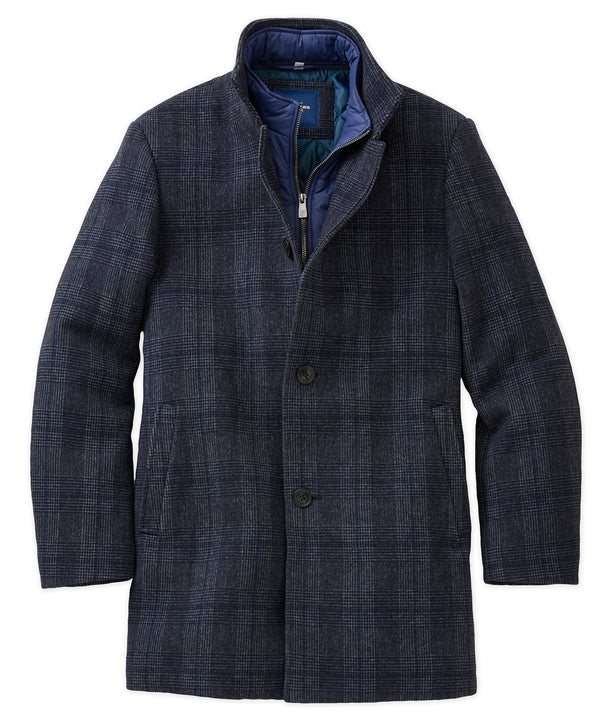 Hart Schaffner Marx Big & Tall Removable Bib Plaid Wool Jacket
