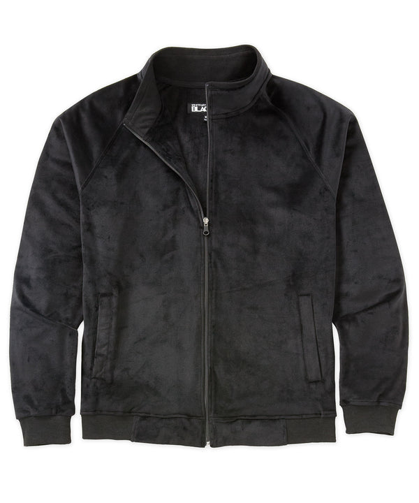 Westport Black Big & Tall Velour Track Jacket | Westport Big & Tall