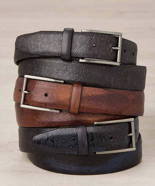 Westport Black Big & Tall 35mm Paisley Aviation Belt | Westport