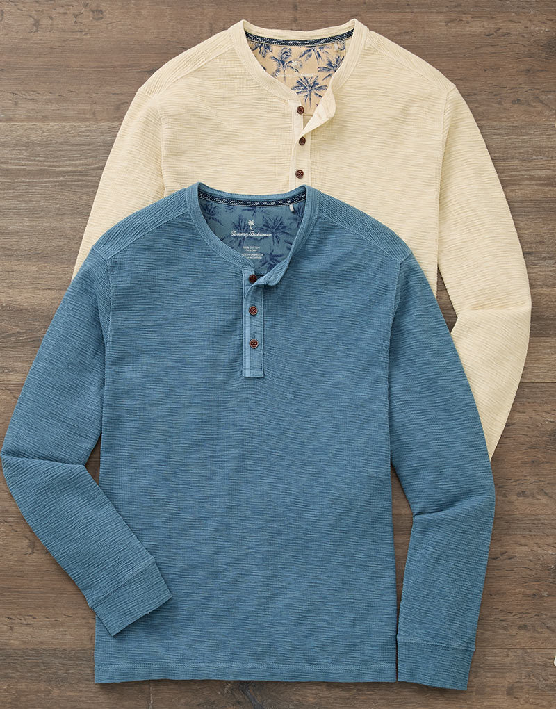 Tommy Bahama Long Sleeve Port Oasis Henley Pullover, Men's Big & Tall