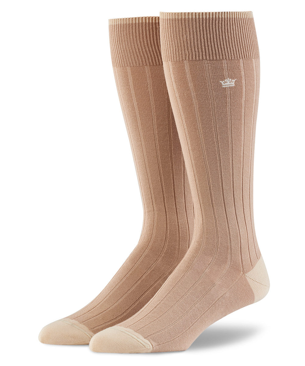 Peter Millar Solid Ribbed Cotton Socks, Men's Big & Tall