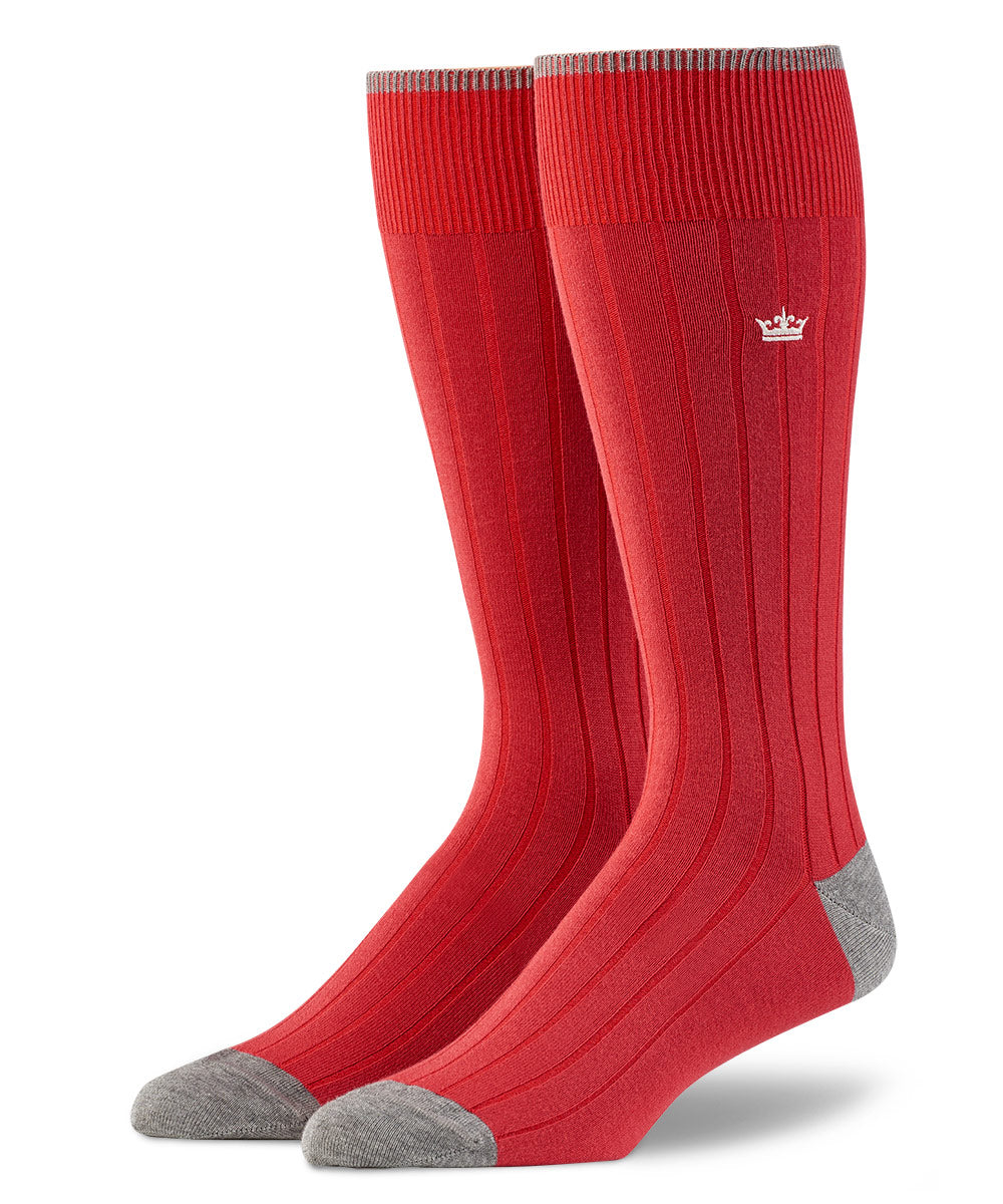 Peter Millar Solid Ribbed Cotton Socks, Men's Big & Tall