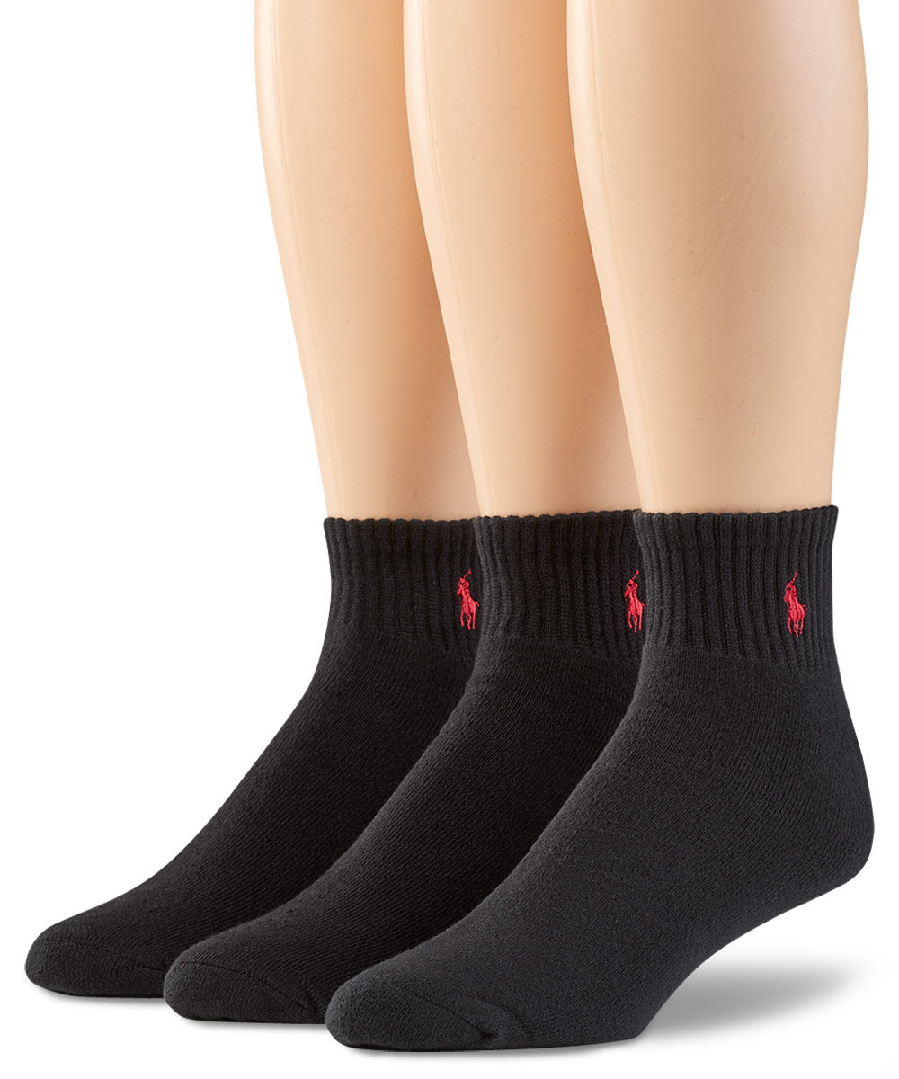 Polo Ralph Lauren Quarter Top Athletic Socks (3-Pack), Men's Big & Tall