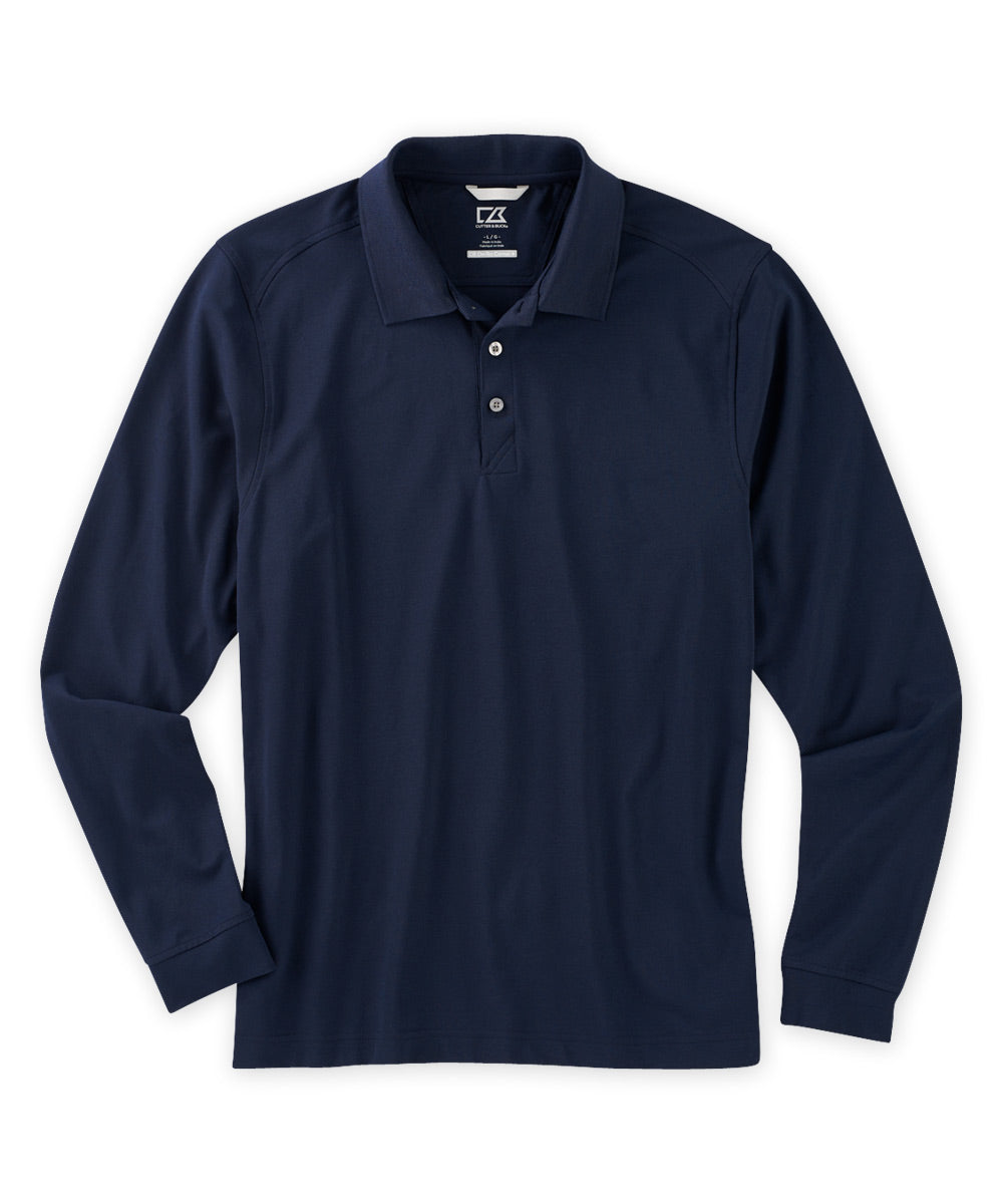 Cutter & Buck Long Sleeve Drytec Cotton+ Advantage Stretch Polo Shirt, Men's Big & Tall