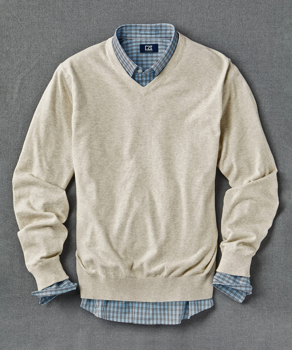 Cutter & Buck Cotton Stretch V-Neck Sweater, Men's Big & Tall